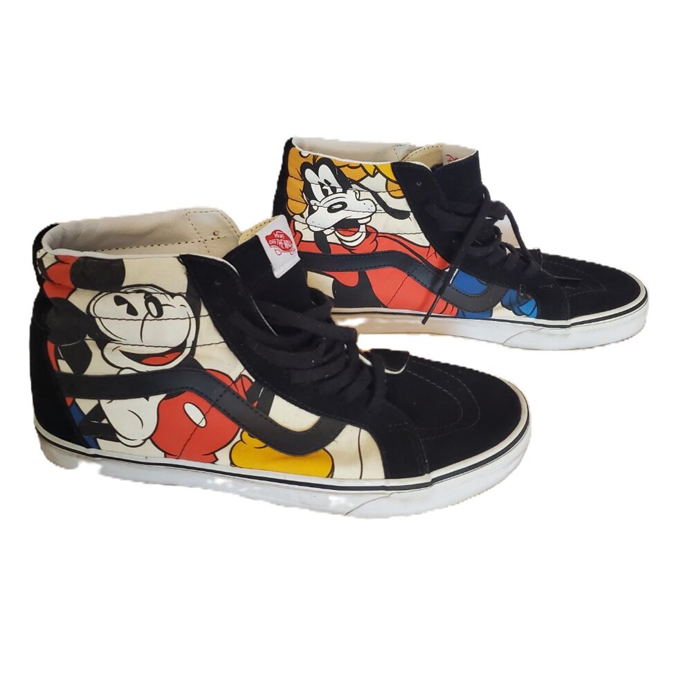 Vans Disney High Tops Mickey Pluto Goofy Sk8-Hi LN Suede Skater Donald 11 Skate